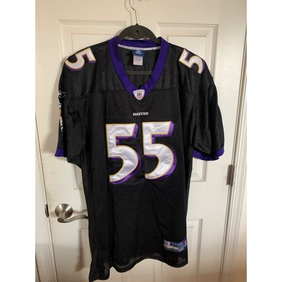 Reebok NFL Ravens Terrell Suggs #55 Onfield Jersey Black/Purple Size 54 XLarge - Picture 1 of 12